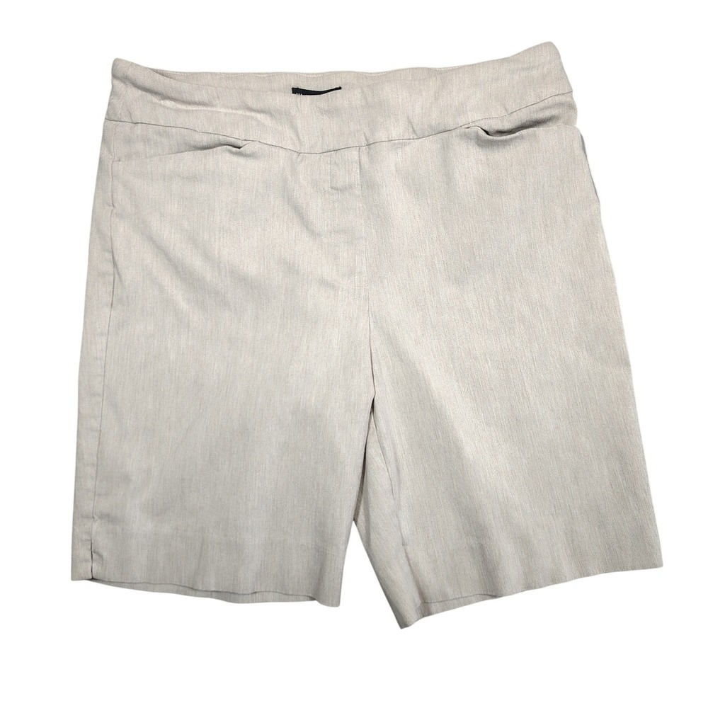 Hilary Radley Shorts Men Large Beige Pull-On Stretch Heathered Rayon Blend